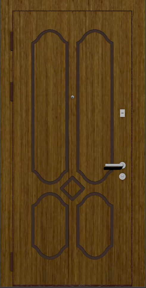 Надежная входная дверь с отделкой Шпон  F4 дуб рустикальный